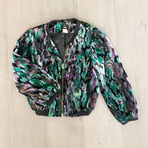Velvet bomber jacket